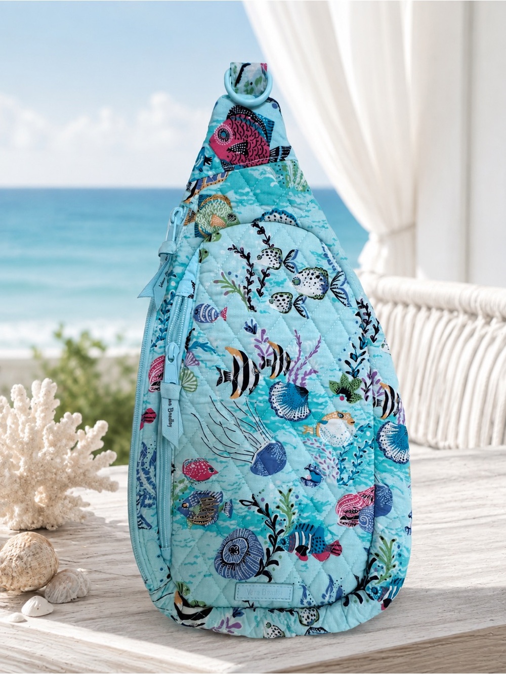 Vera Bradley Sling Backpack Beach Treasures Tropical Fish Coastal Bag NWOT
